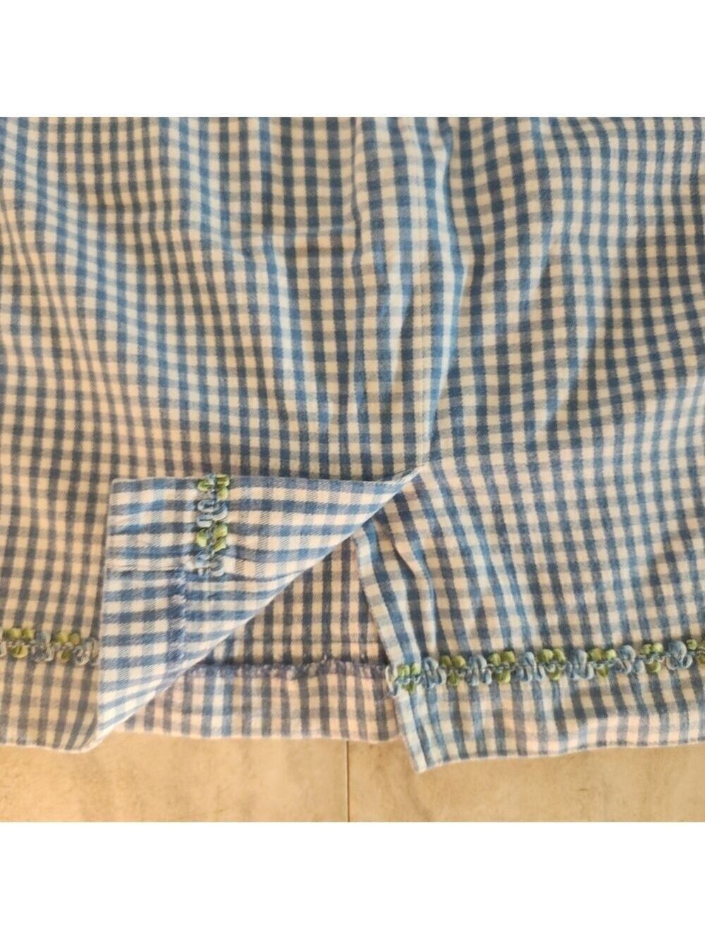 Talbots Skirt 14P Gingham Plaid Blue White Stretch Cotton Stretch Spring! - Picture 12 of 13